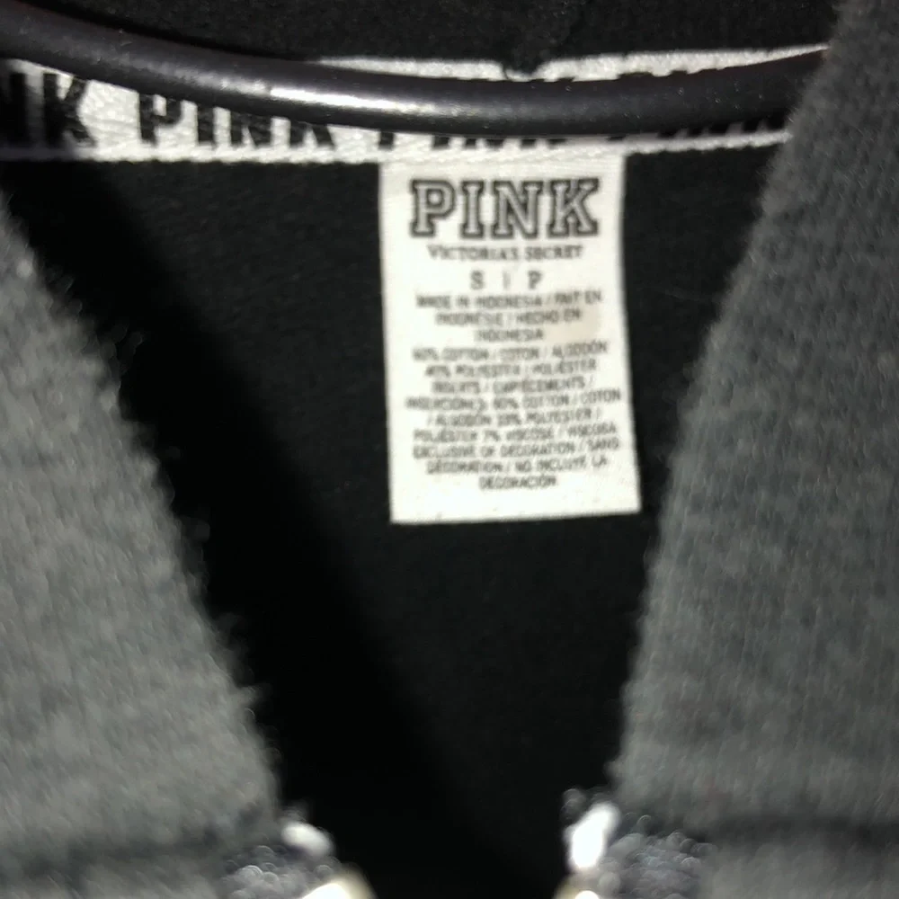 Pink Victoria’s Secret red and black zip up hoodie size small pink Vs hoodie​​ - Picture 4 of 6